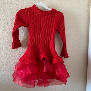 Bonnie Jean red tutu sweater dress